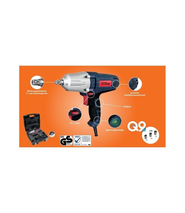 Güde Güde Elektrische slagmoersleutel ESS 350 400 W incl. accessoires en koffer