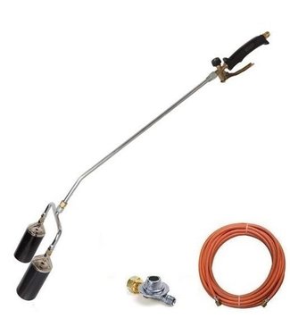 Toolland Gas onkruidbrander met dubbele branderkop compleet