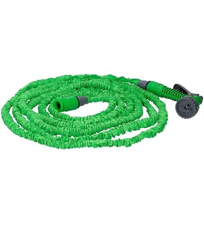 Kinzo 15 meter uitrekbare tuinslang met spuitpistool & Muurbeugel