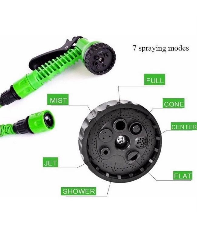 Kinzo 15 meter uitrekbare tuinslang met spuitpistool & Muurbeugel