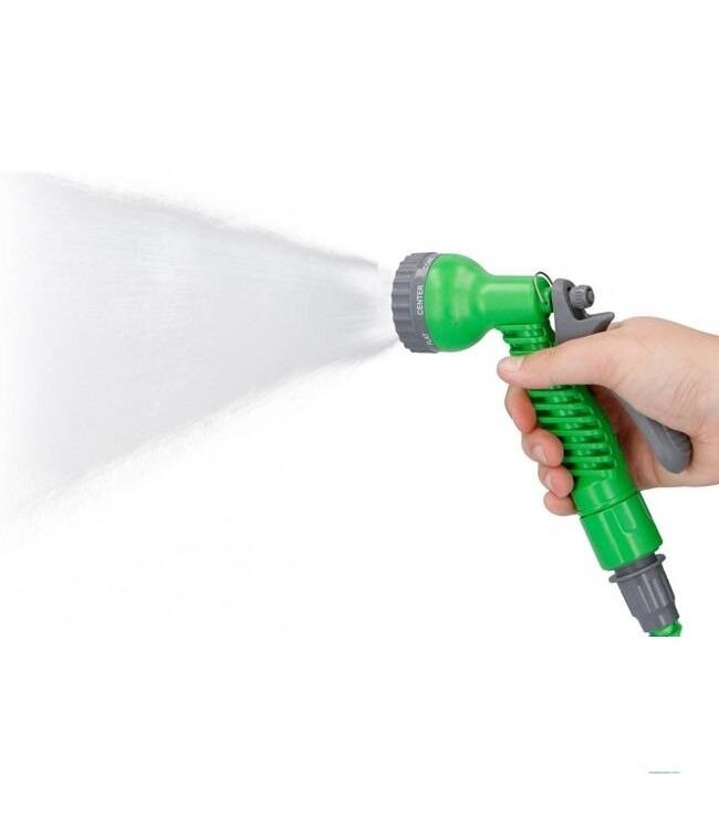 Kinzo 15 meter uitrekbare tuinslang met spuitpistool & Muurbeugel