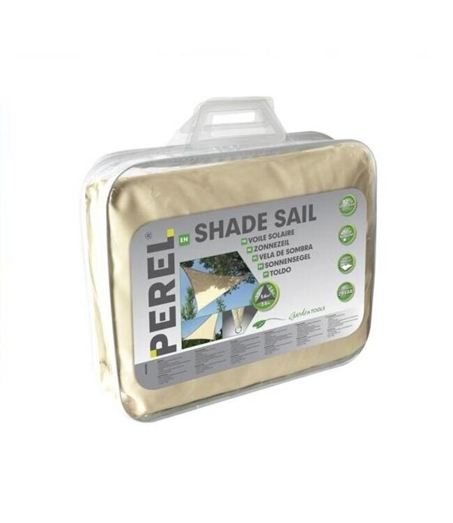 Perel Schaduwdoek driehoek 3.6 x 3.6 x 3.6 creme zonnezeil