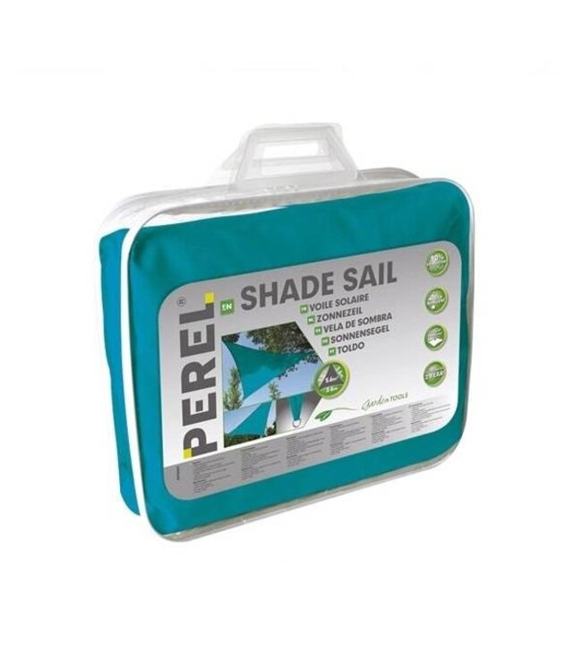 Perel Schaduwdoek driehoek 3.6 x 3.6 x 3.6 hemelsblauw zonnezeil