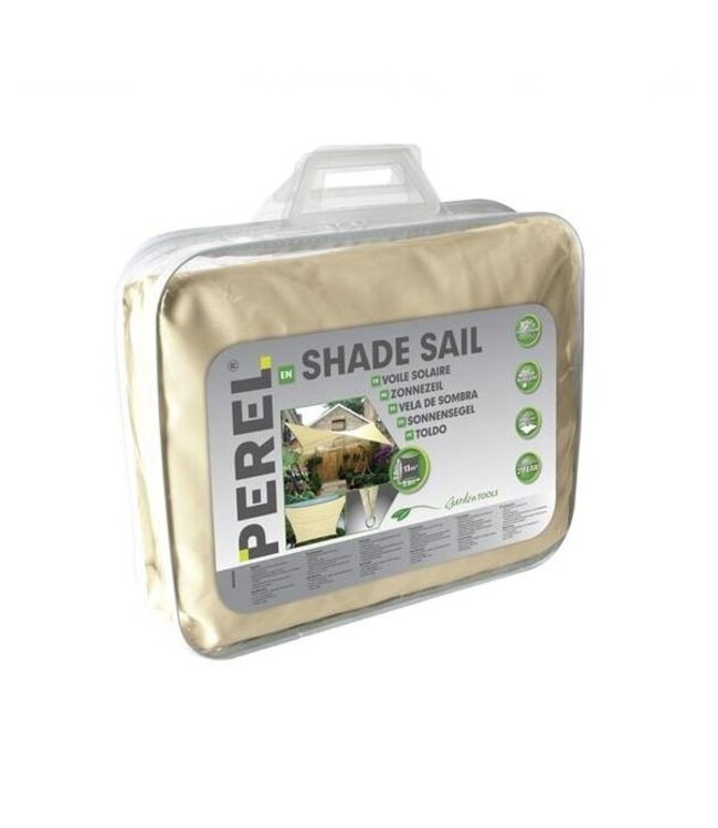 Perel Schaduwdoek vierkant 3.6 x 3.6 Creme zonnezeil