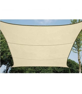 Perel Schaduwdoek vierkant 3.6 x 3.6 champagne waterdoorlatend zonnezeil
