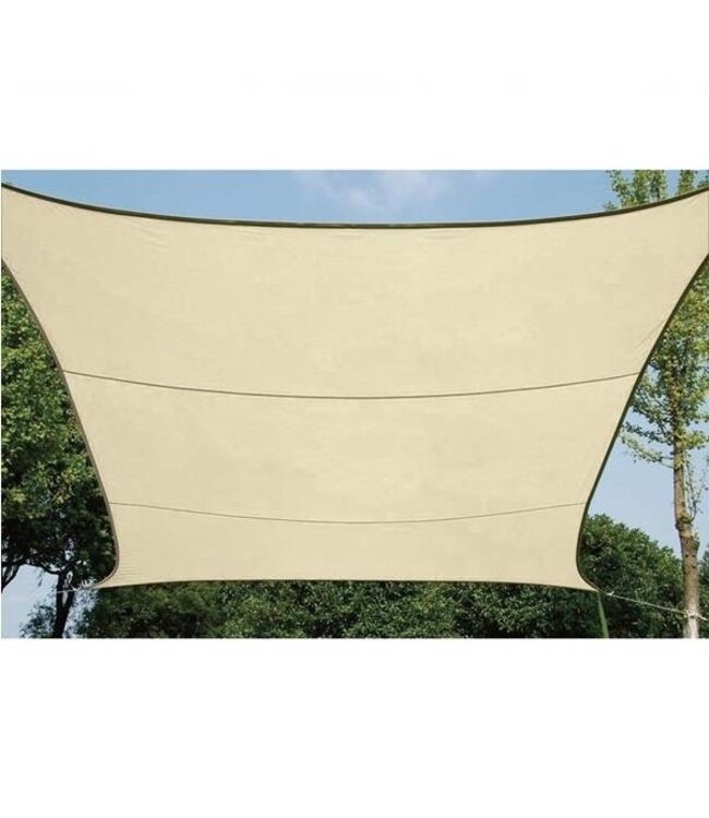 Perel Schaduwdoek vierkant 3.6 x 3.6 champagne waterdoorlatend zonnezeil