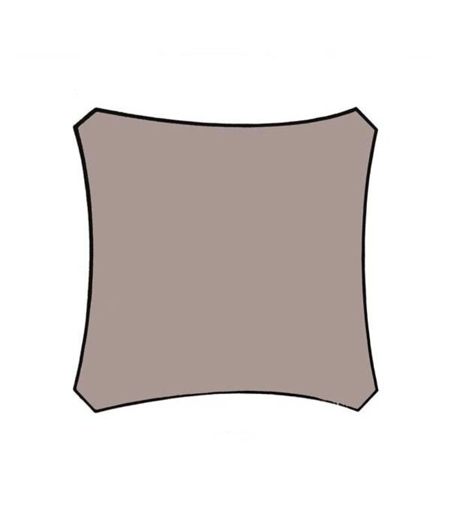 Perel Schaduwdoek vierkant 3.6 x 3.6 taupe zonnezeil