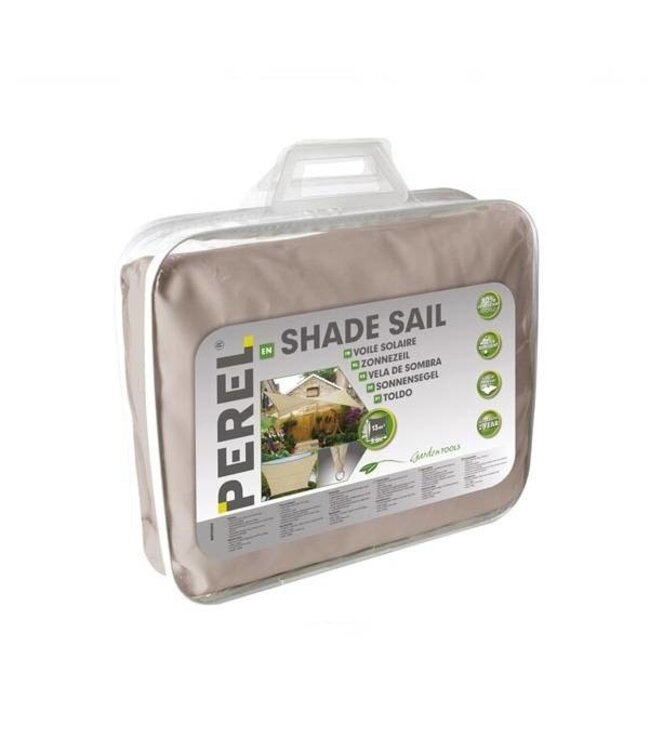 Perel Schaduwdoek vierkant 3.6 x 3.6 taupe zonnezeil