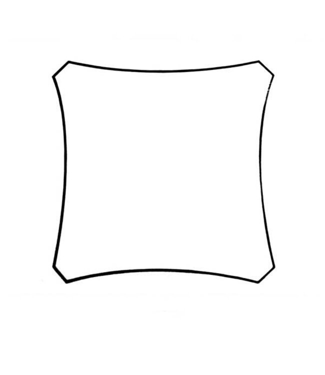 Perel Schaduwdoek vierkant 5 x 5 m cr¨me zonnezeil