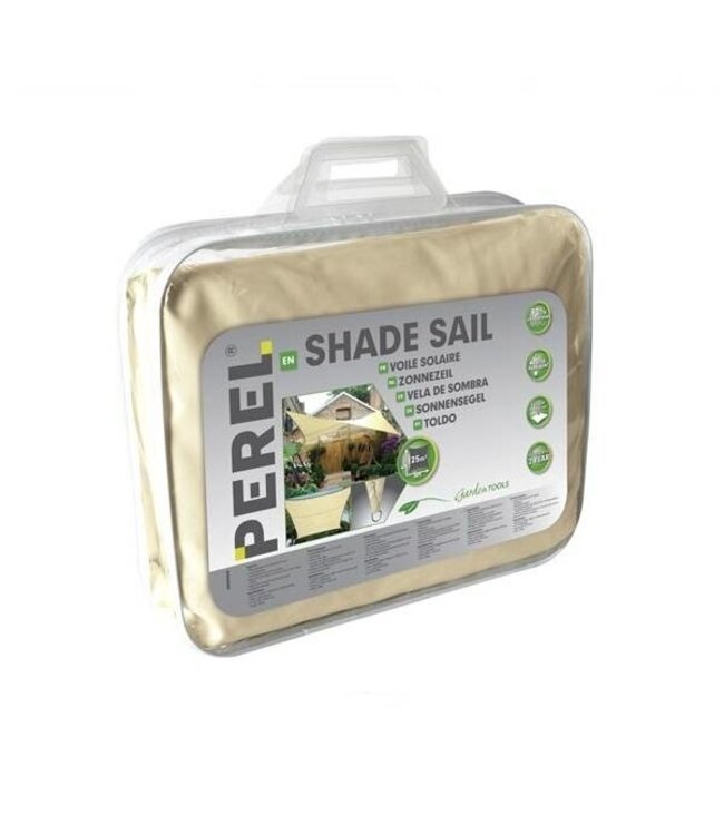 Perel Schaduwdoek vierkant 5 x 5 m cr¨me zonnezeil