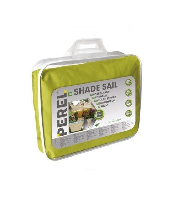 Perel Schaduwdoek vierkant 5 x 5 m lichtgroen zonnezeil