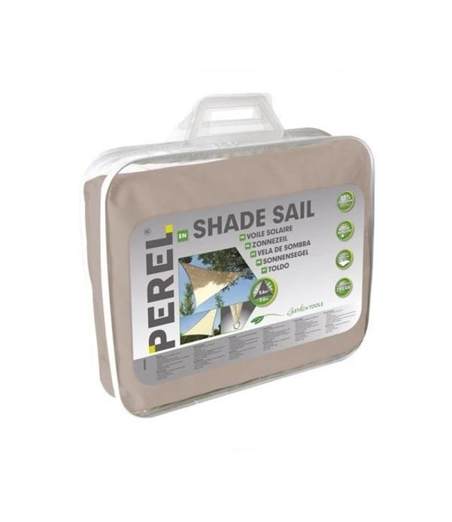 Perel Schaduwdoek driehoek 3.6 x 3.6 x 3.6 taupe zonnezeil