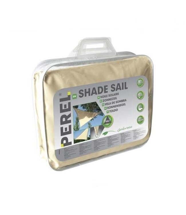 Perel Schaduwdoek driehoek 5 x 5 x 5 creme zonnezeil