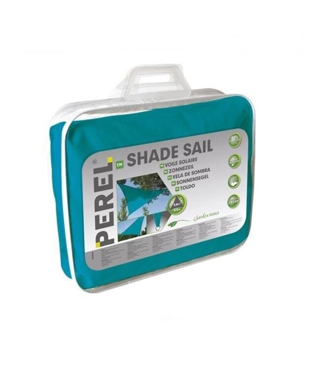 Perel Schaduwdoek driehoek 5 x 5 x 5 hemelsblauw zonnezeil