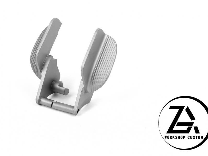 Abbot Workshop Custom V.2 Stainless Steel Thumb Safeties with Shields for Hi-CAPA Matt Silver