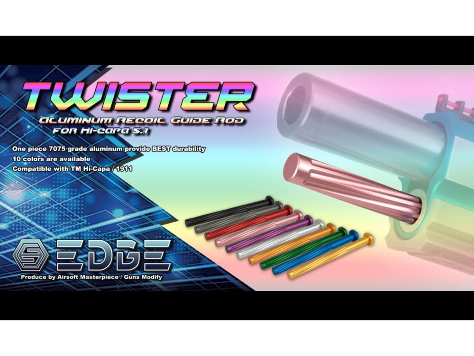 Edge Customs EDGE Custom "Twister" Guide Rod for Hi-CAPA 5.1 - Black