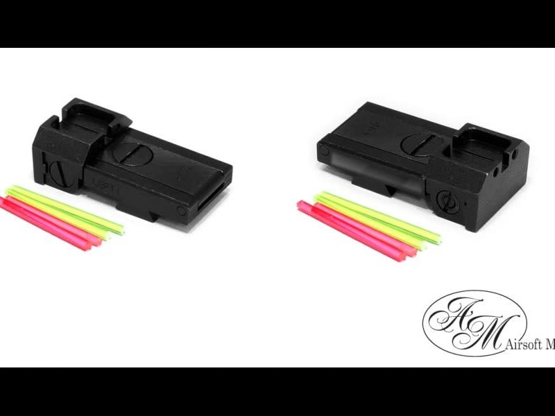 Airsoft Masterpiece Aluminum Rear Sight with Fiber for Hi-CAPA - S Style