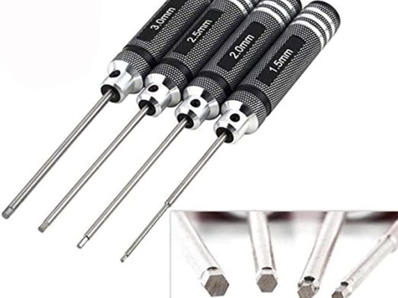 4Pcs 1.5mm/2mm/2.5mm/3.0mm Hex Screwdriver Repair Tool Set