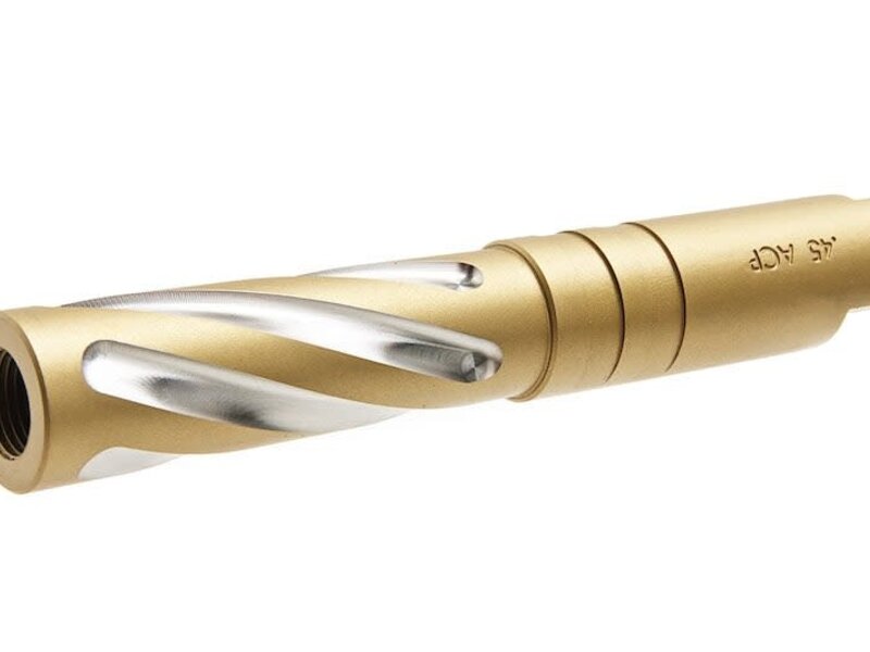 GK Tactical Stainless Steel Threaded Tornado Outer Barrel for Tokyo Marui Hi-Capa 4.3 GBB - Gold