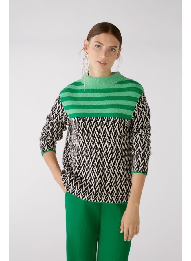 Oui Pullover Groen 79870