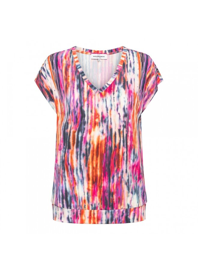 &Co Woman Shirt Fuchsia Lucia Watercolor