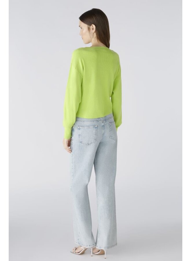 OUI Pullover Limegroen 86645