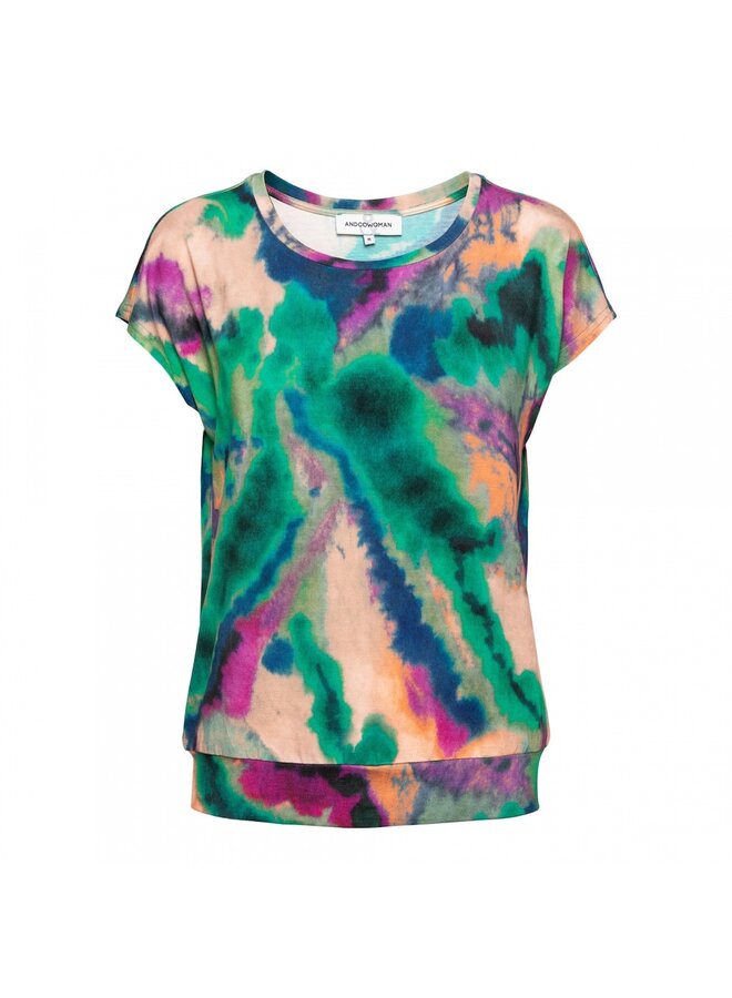 &Co Woman Shirt Groen Lieke Dipdye TO243