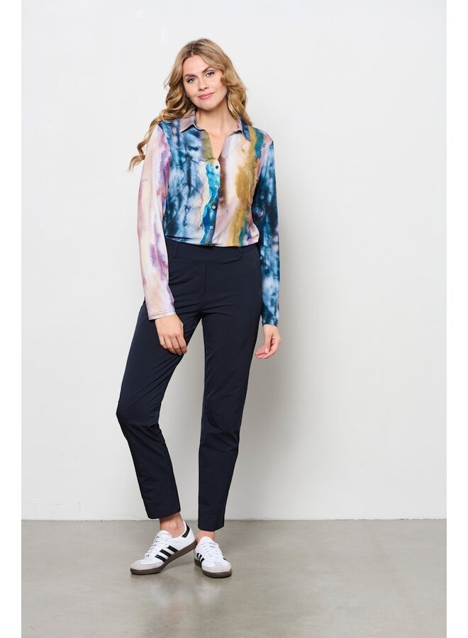 &Co woman Blouse Blauw Vayen Marble BL324