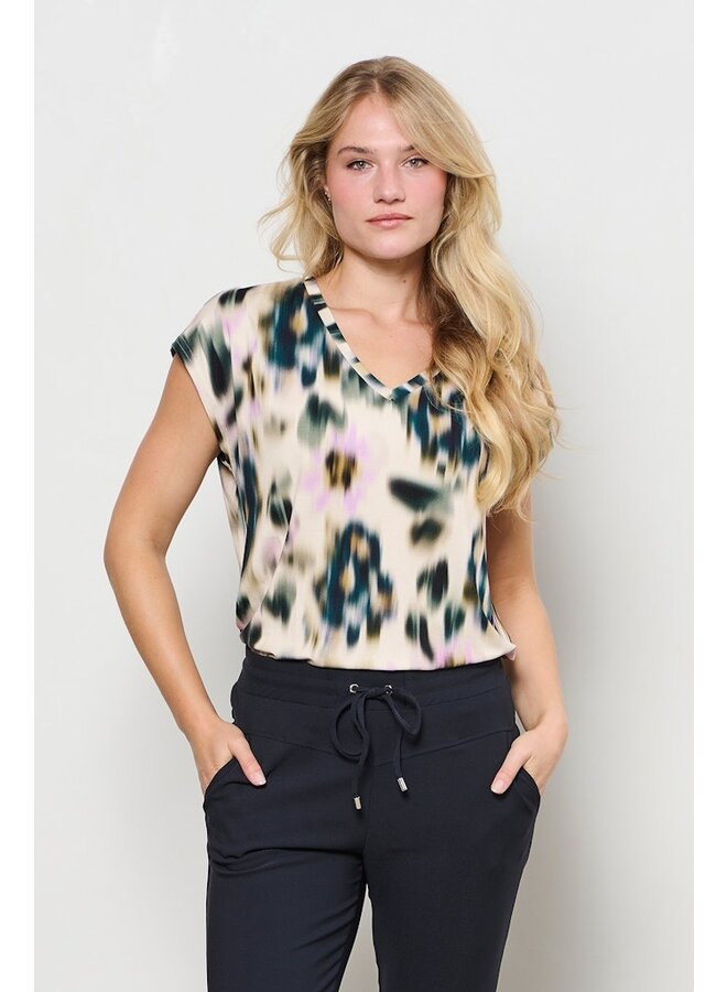 &Co Woman Shirt Khaki Lucia Faded Flower TO268