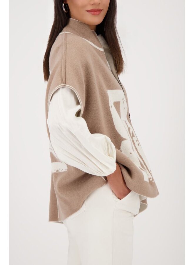 Monari Vest Taupe/Offwhite 809094