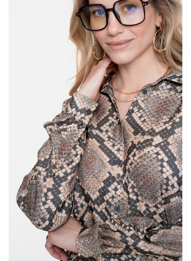 Geisha Blouse Bruin 53644-20