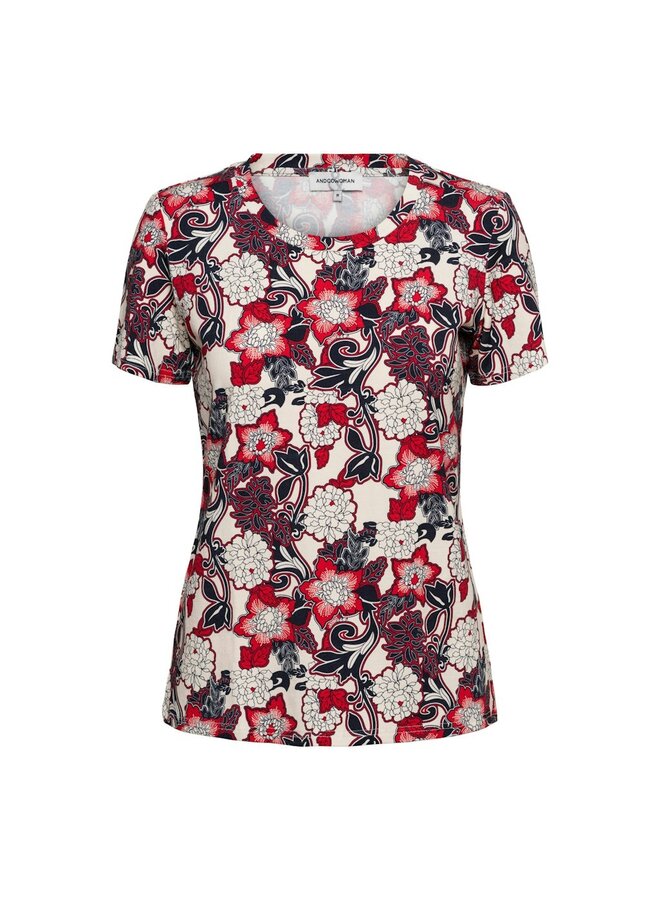 &Co Woman Shirt Rood Vere FlowerTO333