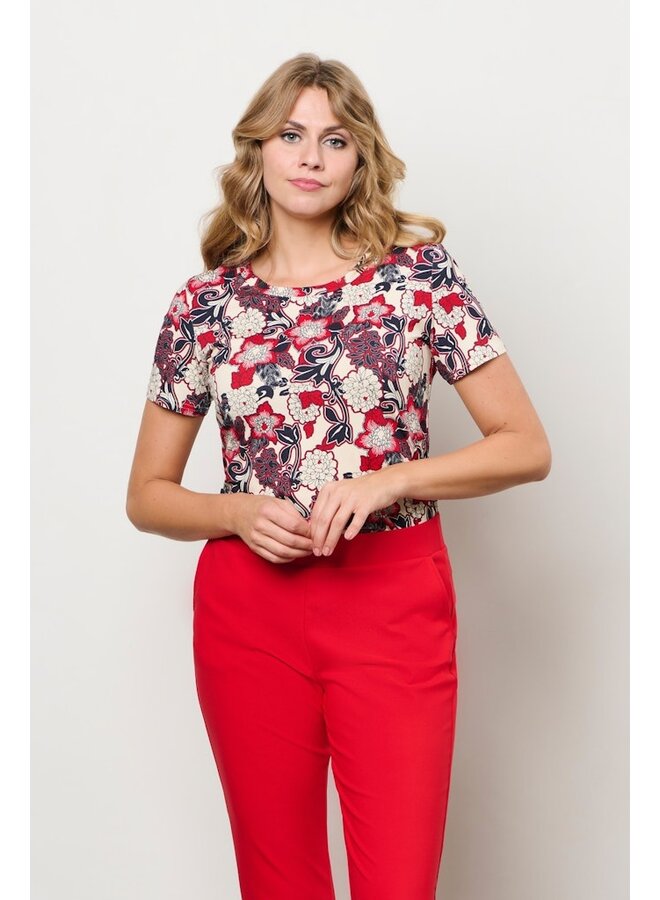 &Co Woman Shirt Rood Vere FlowerTO333