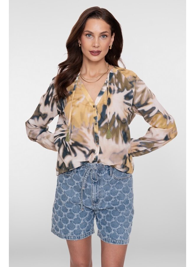 Geisha Blouse Khaki 63226-20