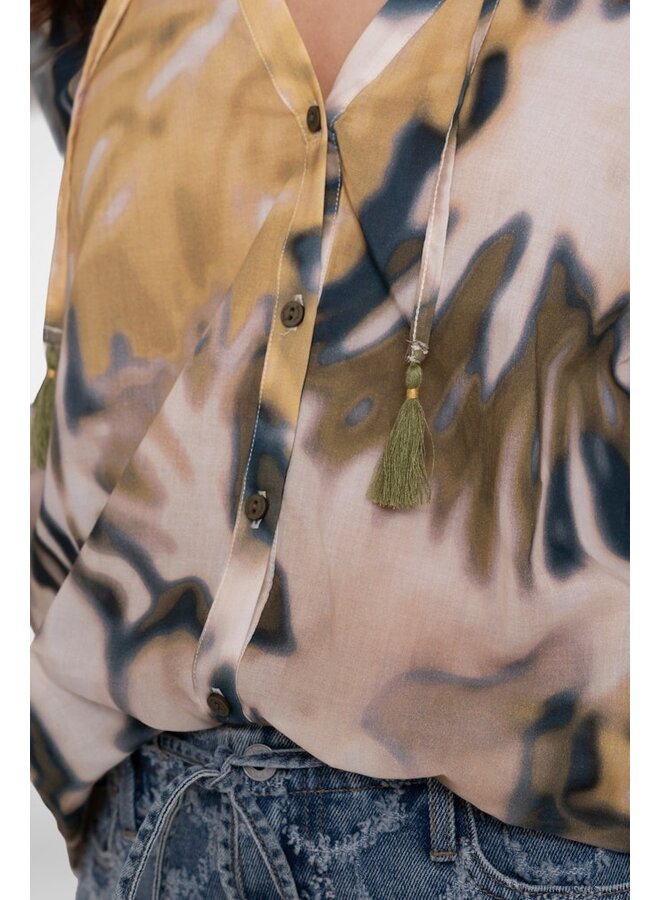 Geisha Blouse Khaki 63226-20