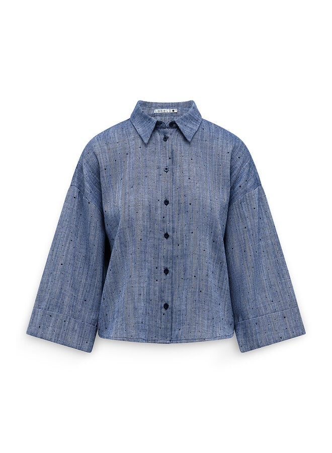 Label Dot Blouse Blauw Amber