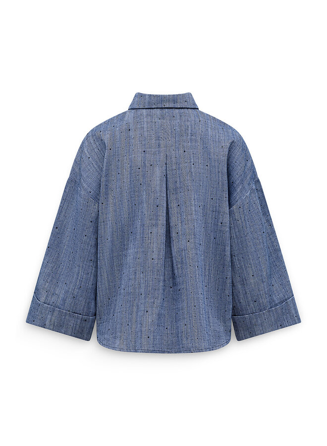 Label Dot Blouse Blauw Amber