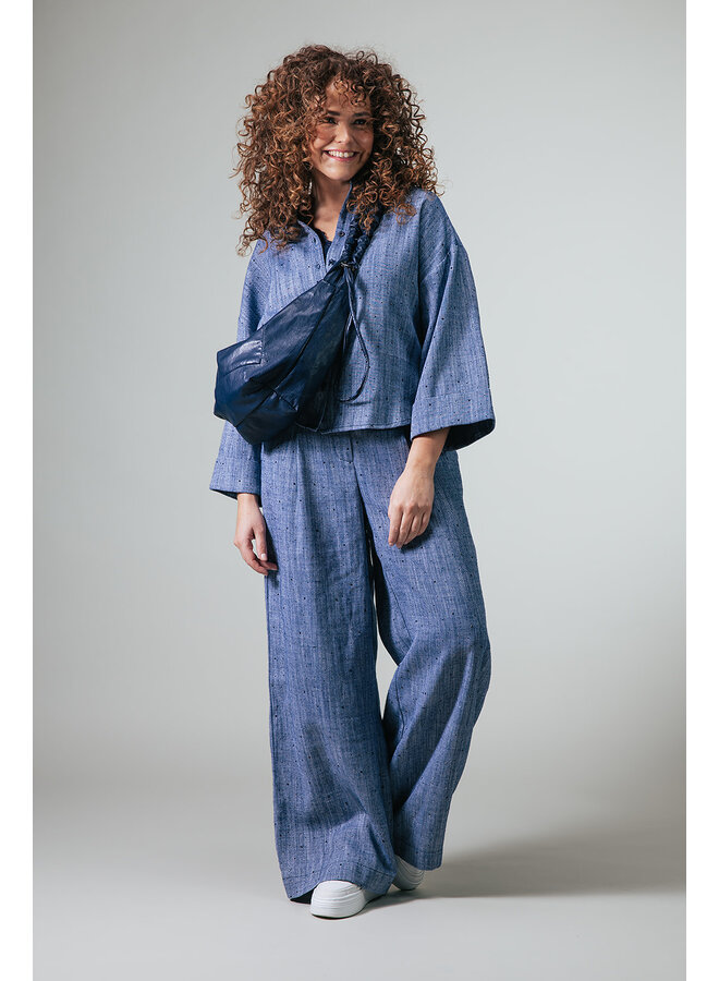 Label Dot Blouse Blauw Amber