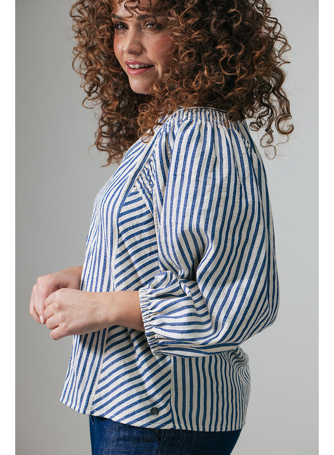 Label Dot Blouse Marine Abba