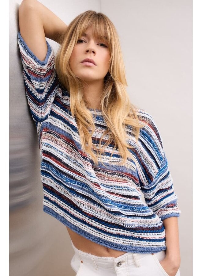 OUI Pullover Blauw 96505