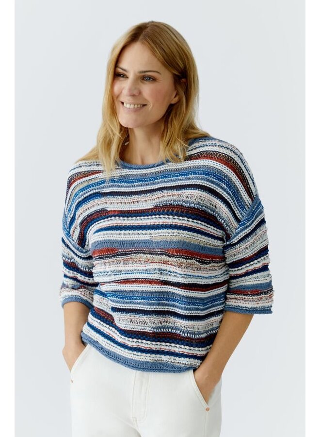 OUI Pullover Blauw 96505