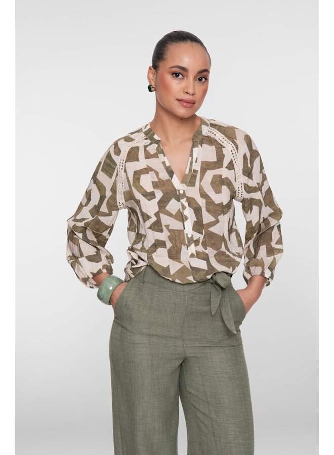 Geisha Blouse Hazelnoot 63241-20