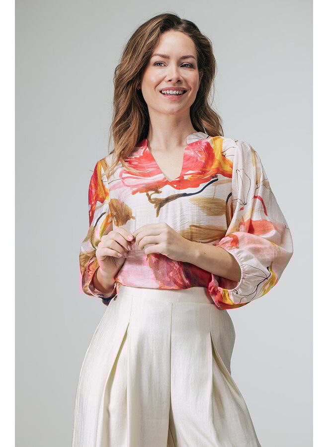 Label Dot Blouse Ivoor Aman