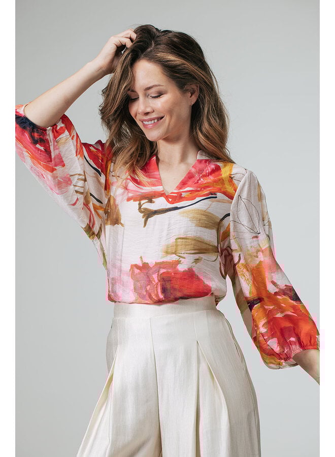 Label Dot Blouse Ivoor Aman