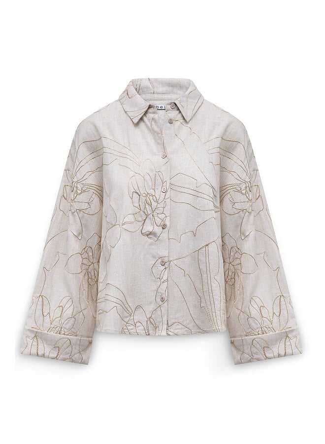 Label Dot Blouse Beige Adela