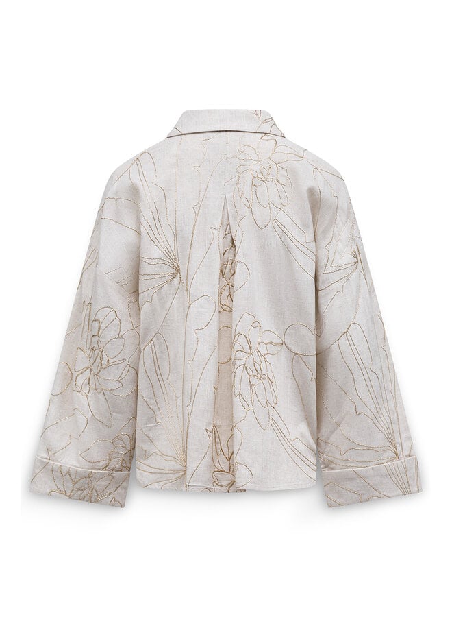 Label Dot Blouse Beige Adela