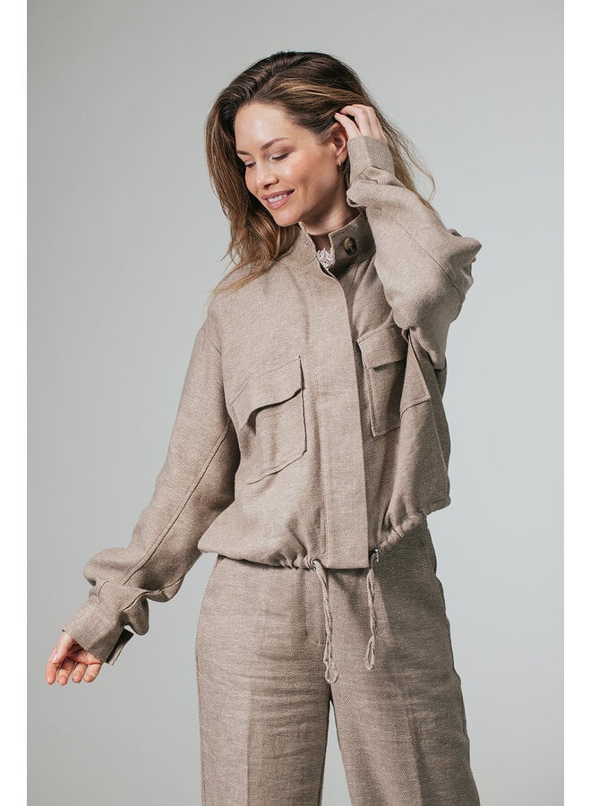 Label Dot Jasje Taupe Lea