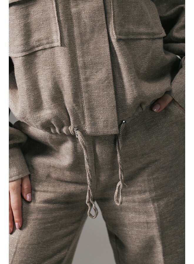 Label Dot Jasje Taupe Lea