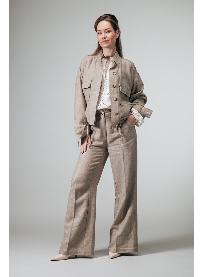 Label Dot Jasje Taupe Lea