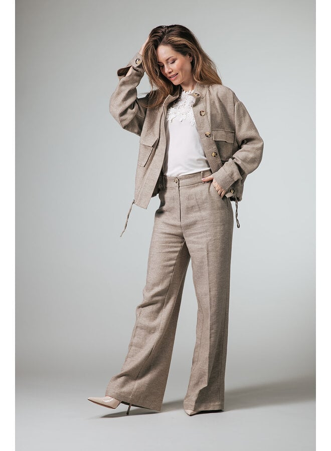 Label Dot Jasje Taupe Lea